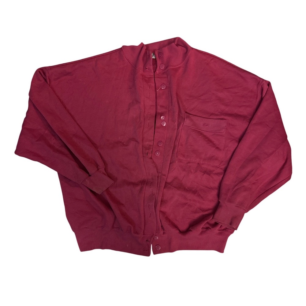 Vintage Honors Plus Pink Button Front Sweatshirt Cardigan Mock Neck Size 20W